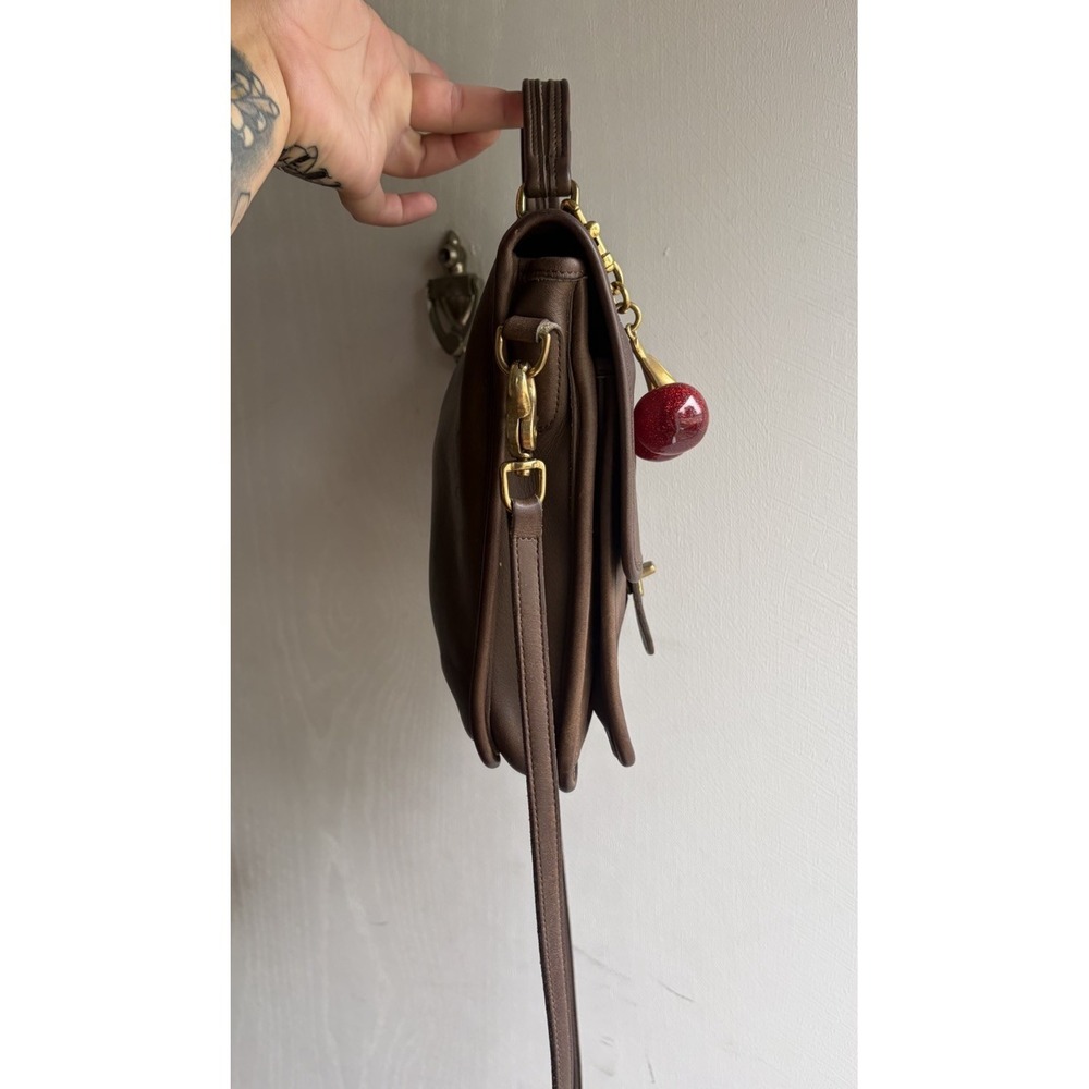 Vintage Coach Station Bag British Tan Flap Turn Lock Leather Crossbody Bag USA - Picture 3 of 7